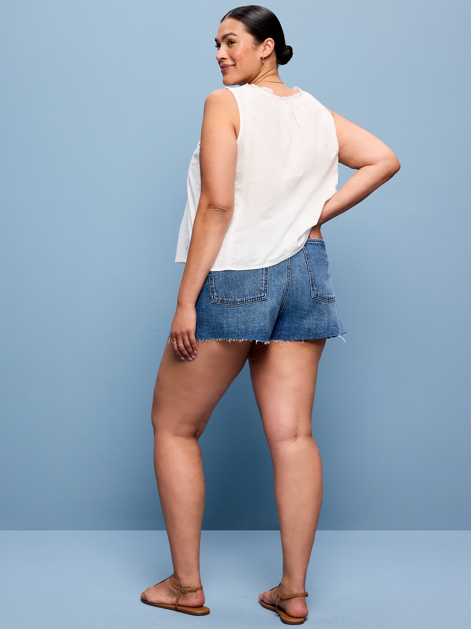Extra High-Waisted Denim Micro Short -- 2.5-inch inseam