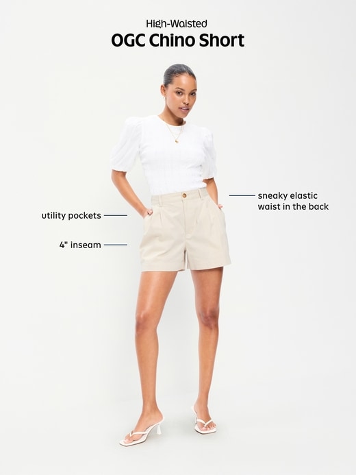 L'image numéro 9 présente Short chino authentique à taille haute, entrejambe de 4 cm