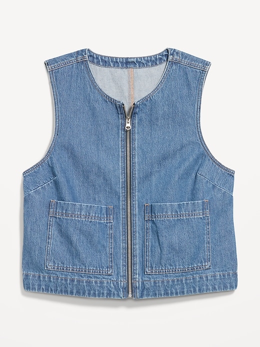 Image number 7 showing, Zip-Front Denim Utility Vest