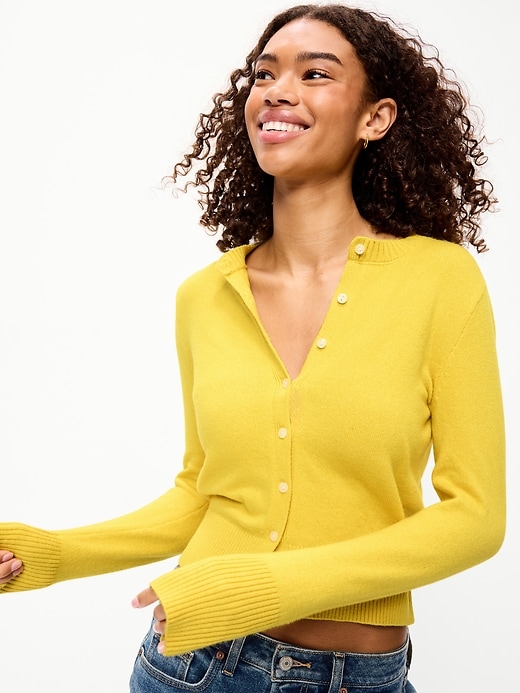 Image number 3 showing, SoSoft Lite Cropped Crew-Neck Cardigan