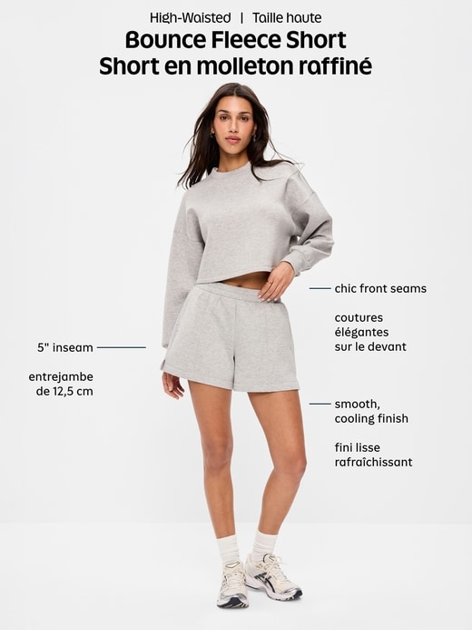 Image number 9 showing, High-Waisted Bounce Fleece Shorts -- 5-inch inseam