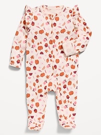 Image number 1 showing, Ruffle-Trim 2-Way-Zip Sleep & Play Footed One-Piece for Baby