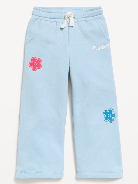 PANTALON JAMBE LARGE EN COTON OUATÉ À LOGO IMPRIMÉ POUR TOUTE-PETITE