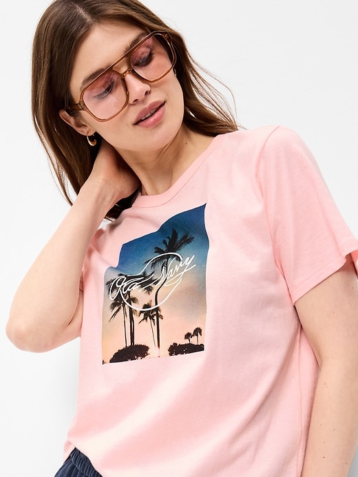 L'image numéro 3 présente T-shirt passe-partout ras du cou à logo imprimé