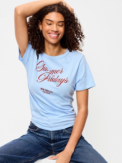 L'image numéro 3 présente T-shirt passe-partout ras du cou à imprimé