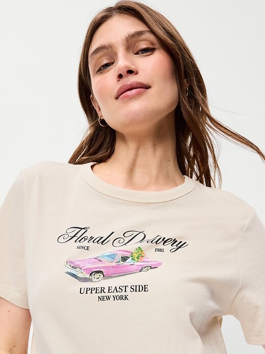 L'image numéro 3 présente T-shirt passe-partout ras du cou à imprimé