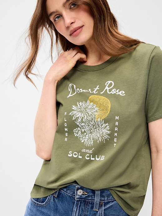 L'image numéro 3 présente T-shirt passe-partout ras du cou à imprimé