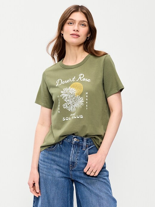 L'image numéro 1 présente T-shirt passe-partout ras du cou à imprimé