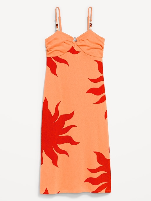 Image number 1 showing, Beaded Halter-Neck Ruched Midi Dress