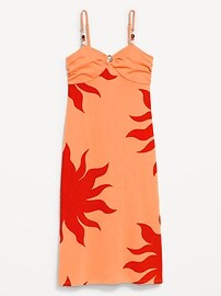 Image number 1 showing, Beaded Halter-Neck Ruched Midi Dress