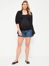 Image number 1 showing, Maternity Full-Panel Baggy Short -- 5-inch inseam
