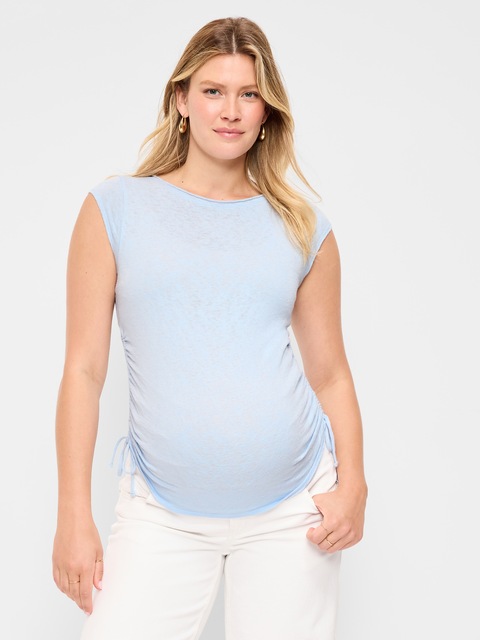 Maternity Side-Cinch Jersey Top