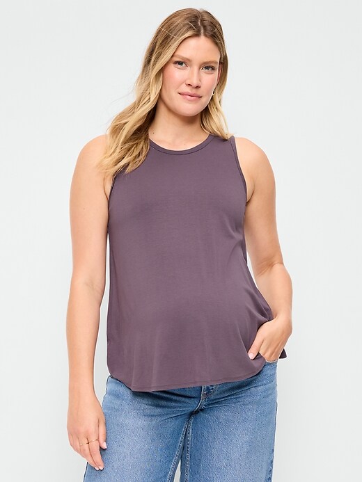 Image number 1 showing, Maternity High-Neck Relaxed Tank Top