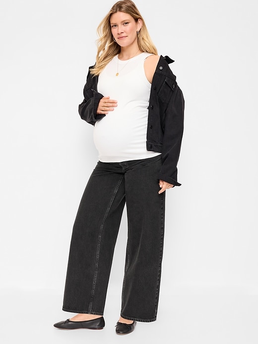 Image number 1 showing, Maternity Full-Panel Wow Baggy Jeans