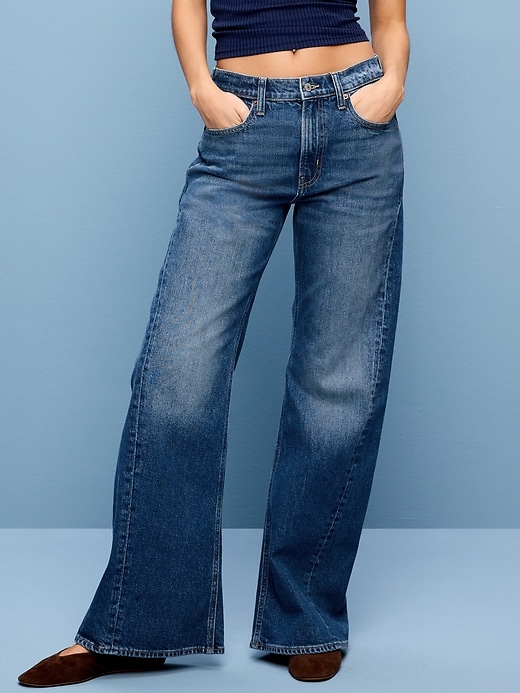 Image number 2 showing, Mid-Rise Twisted-Seam Flare Jeans