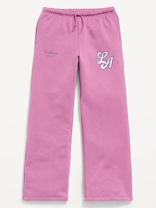 L'image numéro 1 présente Pantalon en coton ouaté à taille haute et jambe jambe à imprimé pour fille