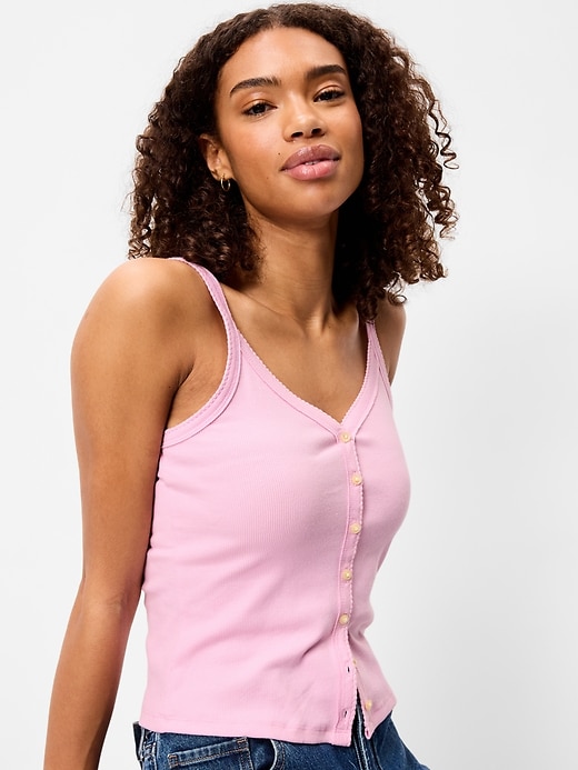 Image number 3 showing, Button-Front Cami Tank Top