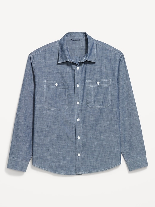 Image number 4 showing, Loose Fit Chambray Workwear Shirt