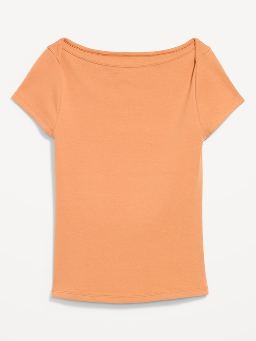 L'image numéro 3 présente T-shirt ajusté à encolure bateau