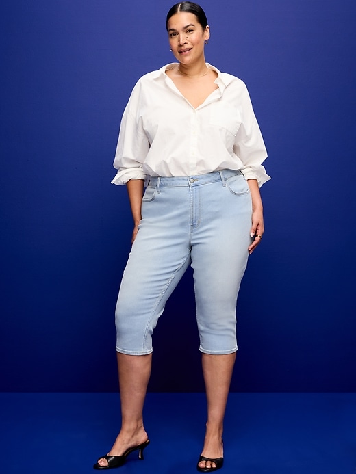 L'image numéro 8 présente Jean Wow capri à taille haute