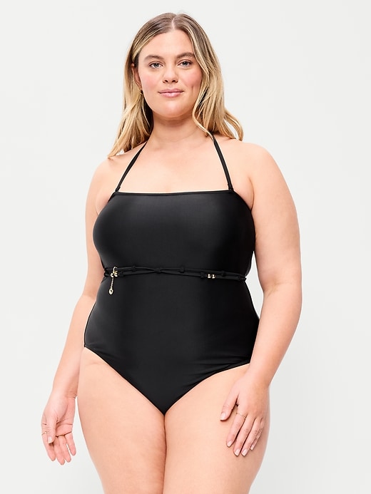 Image number 7 showing, Strapless Belted One-Piece Swimsuit