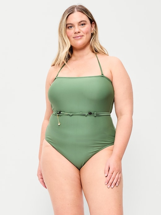 Image number 7 showing, Strapless Belted One-Piece Swimsuit