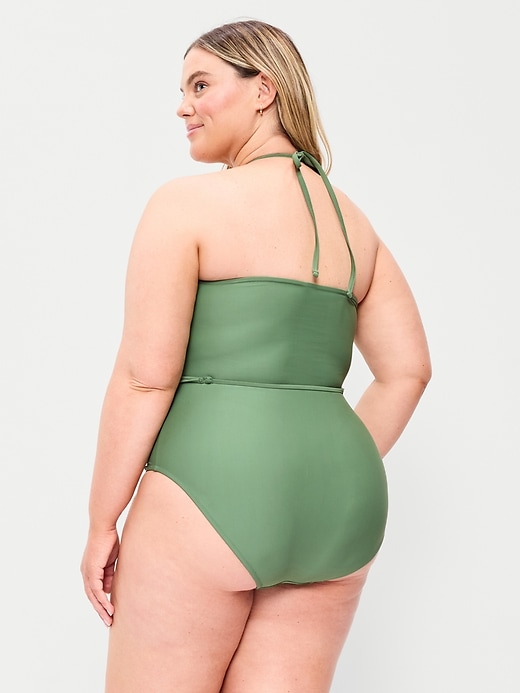 Image number 8 showing, Strapless Belted One-Piece Swimsuit