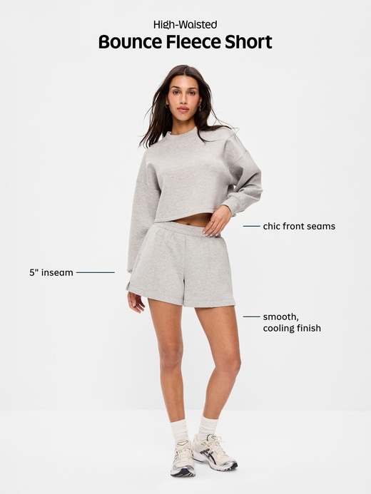 Image number 8 showing, High-Waisted Bounce Fleece Shorts -- 5-inch inseam