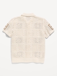 Image number 2 showing, Short-Sleeve Crochet-Knit Shirt for Boys