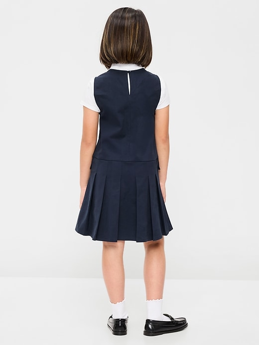 Image number 2 showing, Sleeveless School Uniform Twill Dress for Girls