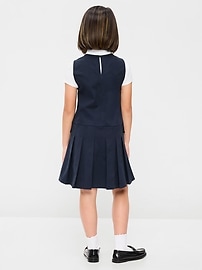 Image number 2 showing, Sleeveless School Uniform Twill Dress for Girls