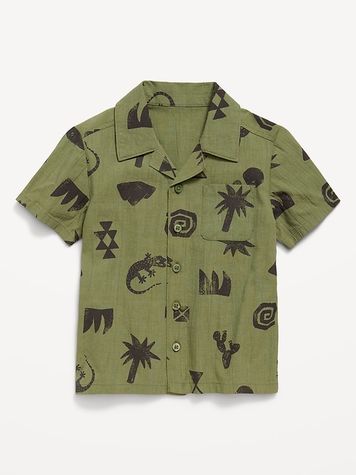 Image number 1 showing, Printed Crinkled Shirt for Toddler Boys