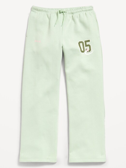 Image number 1 showing, High-Waisted Graphic Wide-Leg Sweatpants for Girls