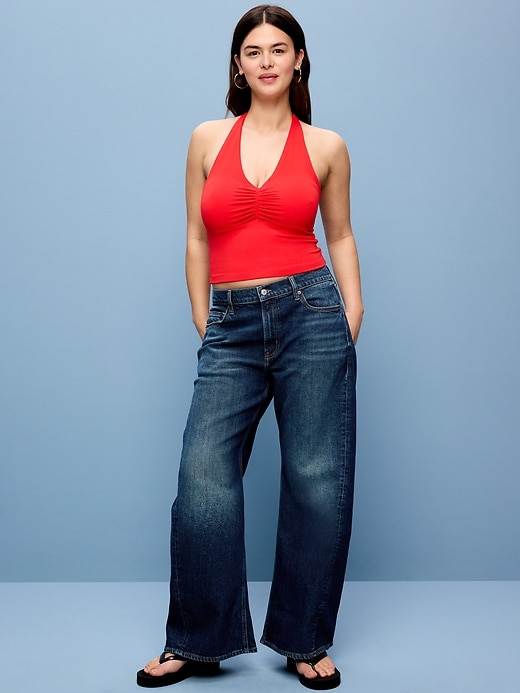 Image number 6 showing, Mid-Rise Twisted-Seam Flare Jeans