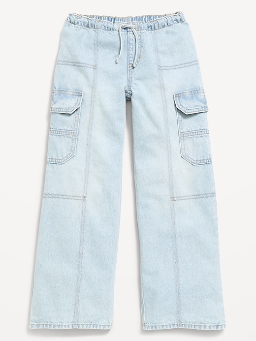 L'image numéro 4 présente Cargo coupe très généreuse à jambe large à taille basse extensible pour fille