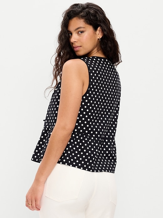 Image number 6 showing, Tie-Front Peplum Tank Top
