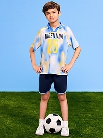Image number 1 showing, FIFA World Cup 26™ Argentina Lifestyle Collared Jersey T-Shirt for Kids