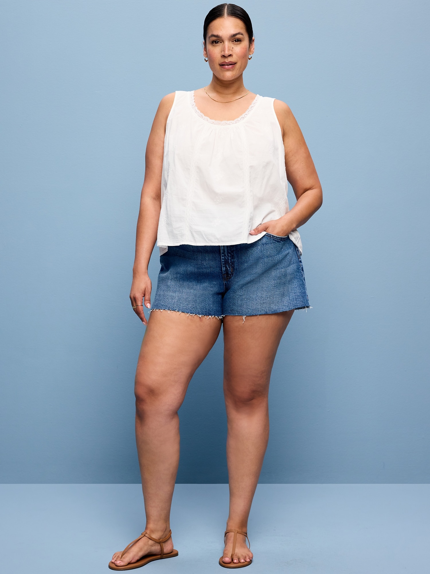 Extra High-Waisted Denim Micro Short -- 2.5-inch inseam