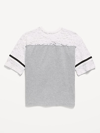 Image number 2 showing, Oversized Lace Football-Style T-Shirt for Girls