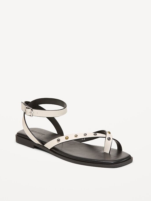 Image number 1 showing, Studded Toe-Strap Sandals