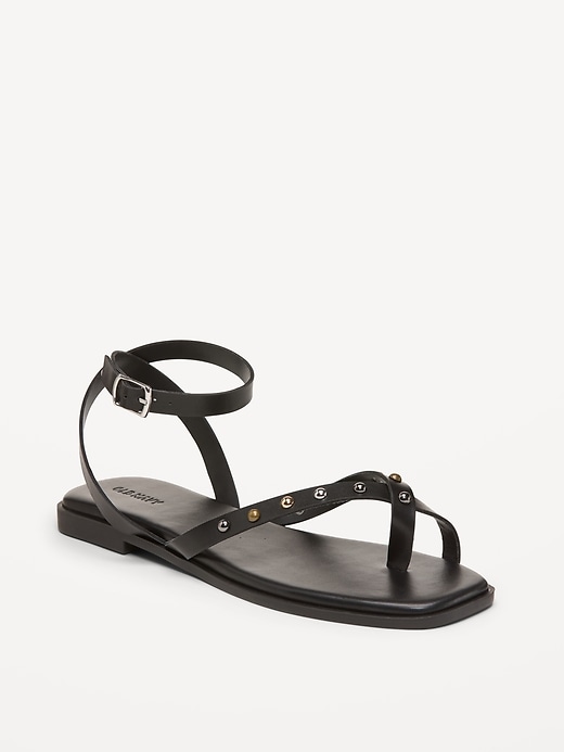 Image number 1 showing, Studded Toe-Strap Sandals