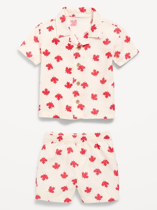 Image number 2 showing, Short-Sleeve Linen-Blend Shirt and Shorts Set for Baby