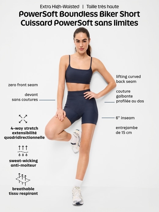 Image number 8 showing, Extra-High Waisted PowerSoft Boundless Pocket Biker Shorts-- 6-inch inseam - No Front Seam