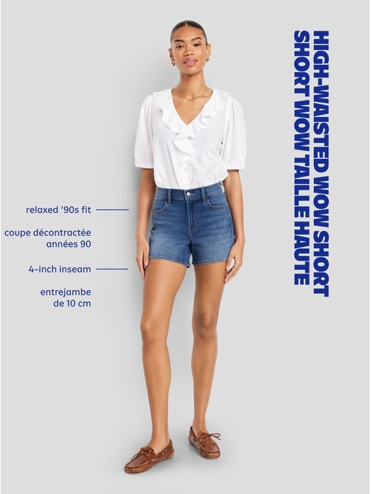 Image number 9 showing, High-Waisted Wow Jean Shorts -- 4-inch inseam