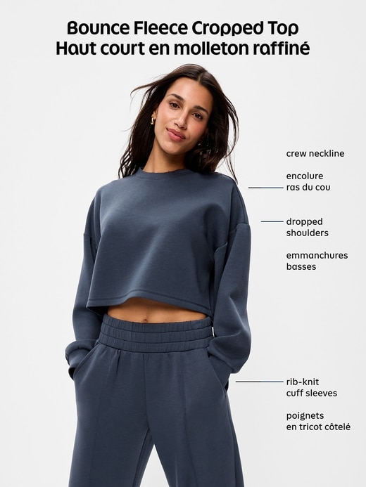 Image number 5 showing, Bounce Fleece Crew-Neck Cropped Sweatshirt