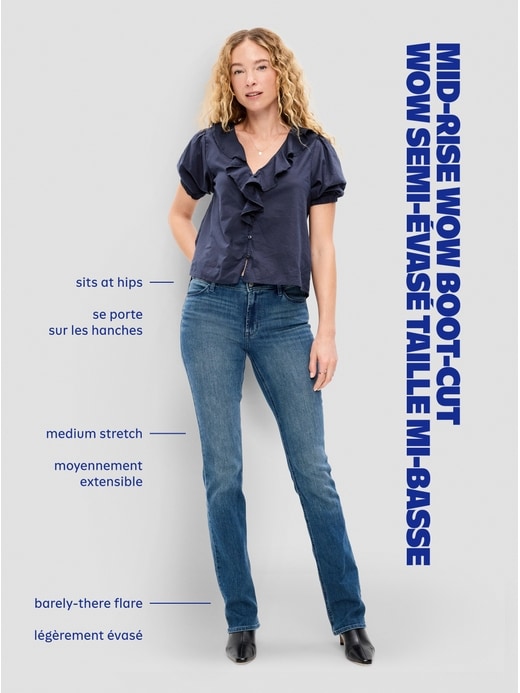 Image number 9 showing, Mid-Rise Wow Boot-Cut Jeans