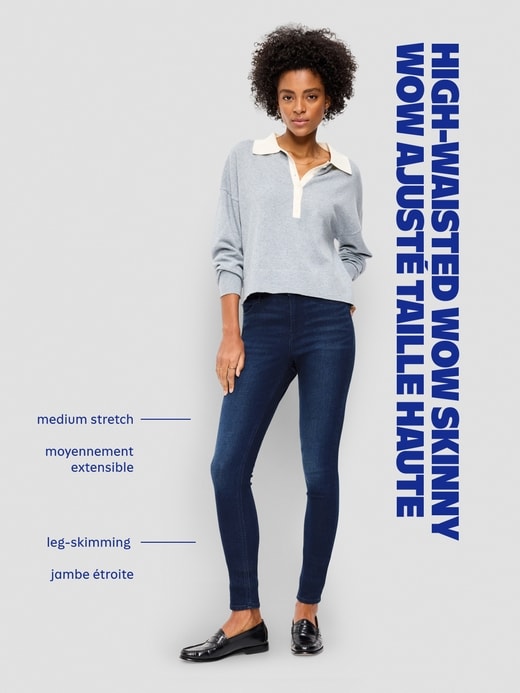 L'image numéro 6 présente Jean Wow super ajusté à taille haute