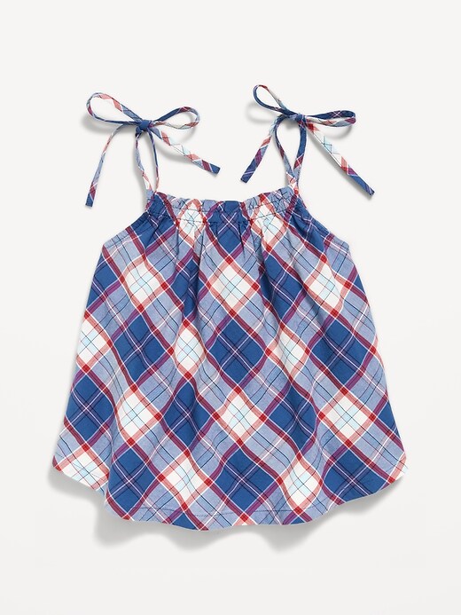 Image number 3 showing, Sleeveless Tie-Shoulder Plaid Top for Girls