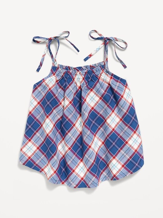 Image number 2 showing, Sleeveless Tie-Shoulder Plaid Top for Girls