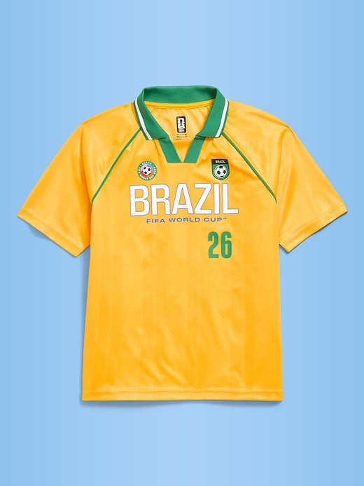 Image number 2 showing, FIFA World Cup 26™ Brazil Lifestyle Collared Jersey T-Shirt for Kids